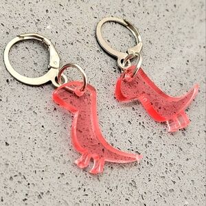 Vintage Dinosaur Acrylic Earrings
